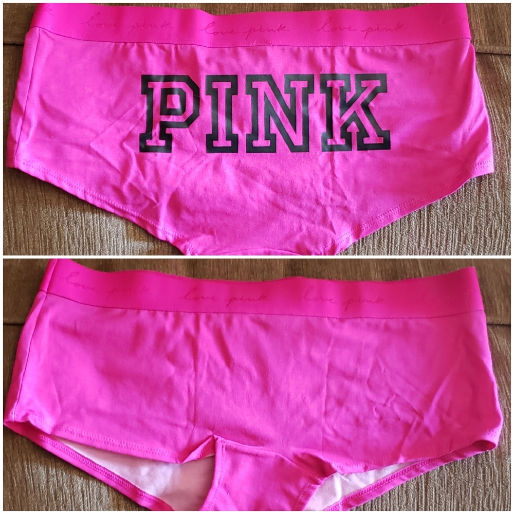💖🖤 NWT PINK Victoria Secret Boyshort Shorty Size L